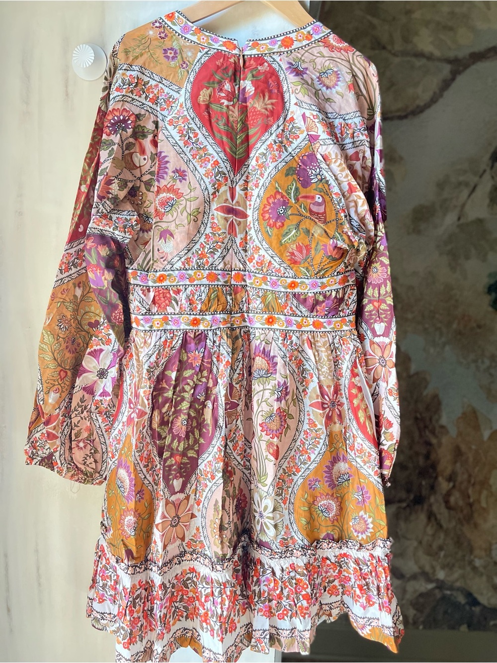 FARM Rio Pink, Red, Orange & Gold Floral Mini Dress - Picture 6 of 11